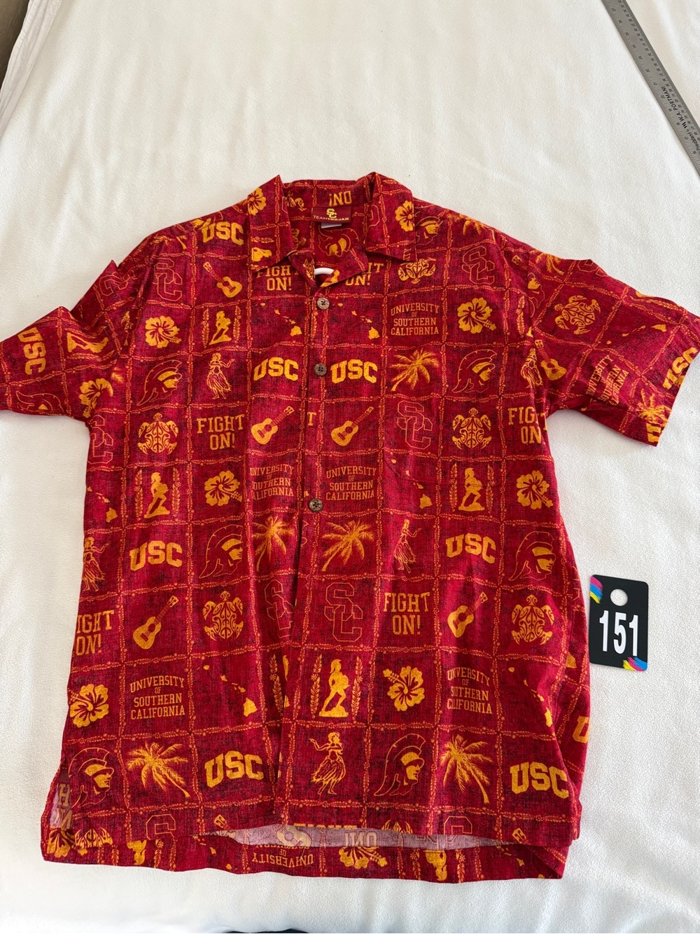 USC Red & Gold Short-Sleeve Button-Up Hawaiian-style Shirt